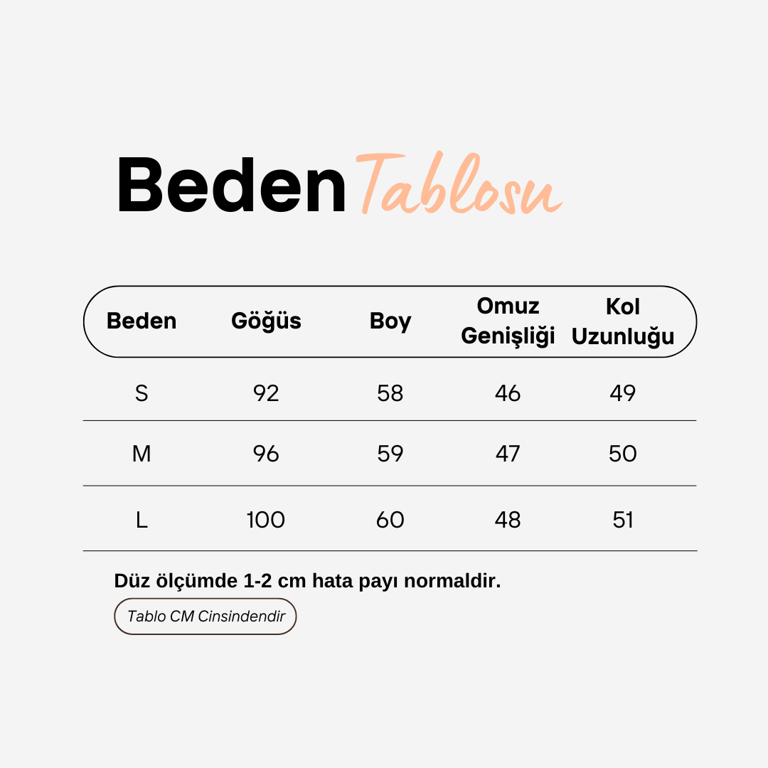 Beden Tablosu