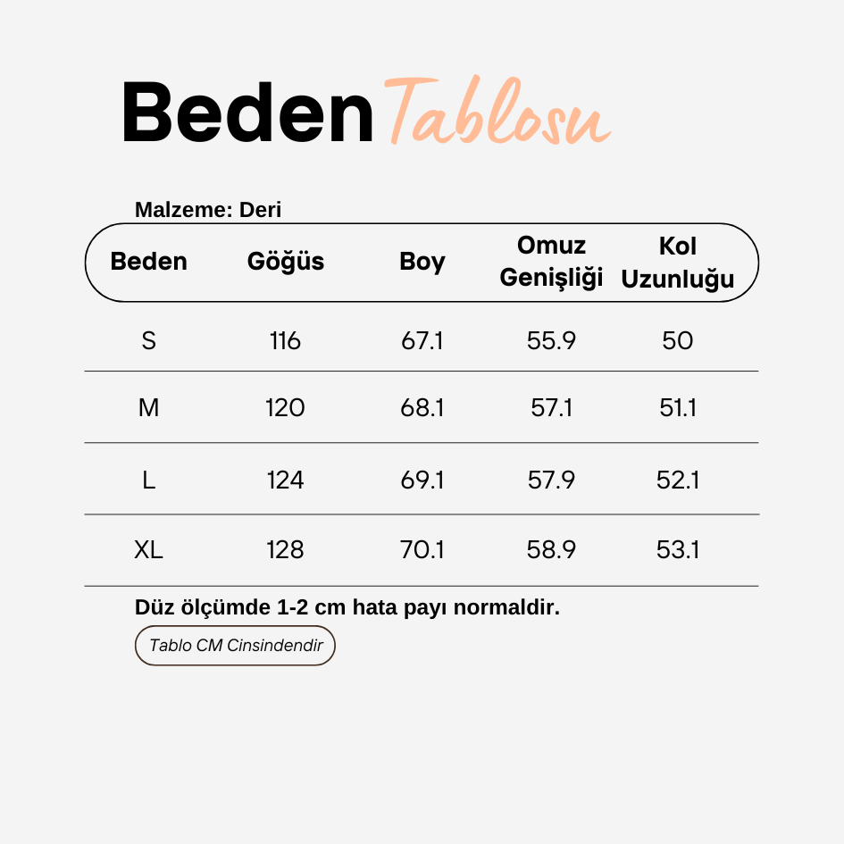 Beden Tablosu